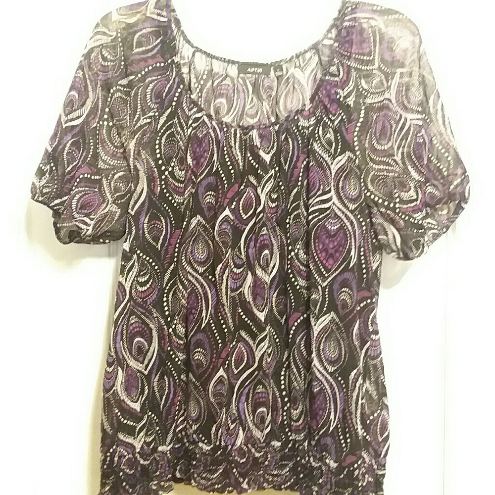 Apt. 9 Peacock print top